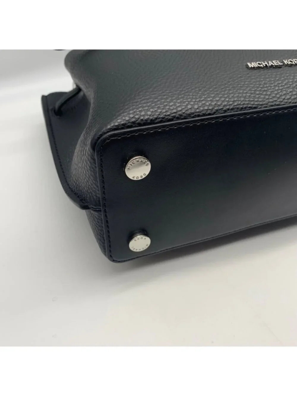 Michael Kors Black Emilia Small Pebbled Leather Satchel Bag